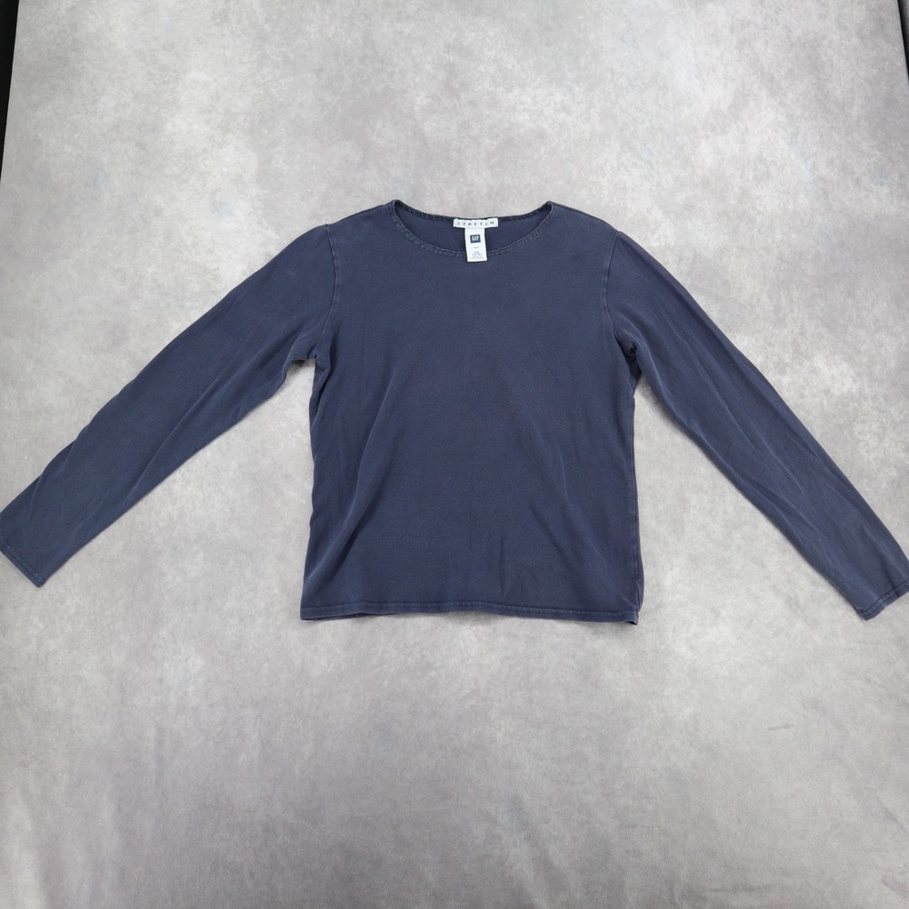 Vintage Gap Long Sleeve Y2K Navy Stretch Long Sleeve Tee Shirt Cotton Fits XS